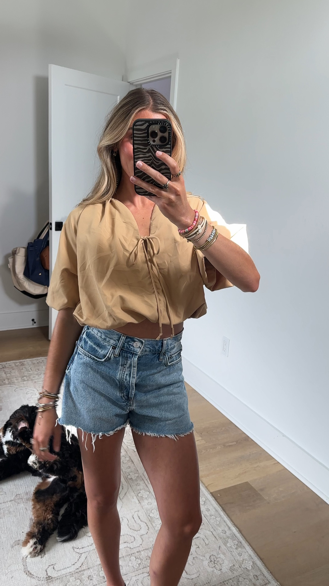 Amazon size small Xunger Women's Tie Poplin Balloon Top Casual Puff Short Sleeve Blouse Cropped V-Neck Ruffle Top

#LTKootd #LTKSaleAlert #LTKSeasonal