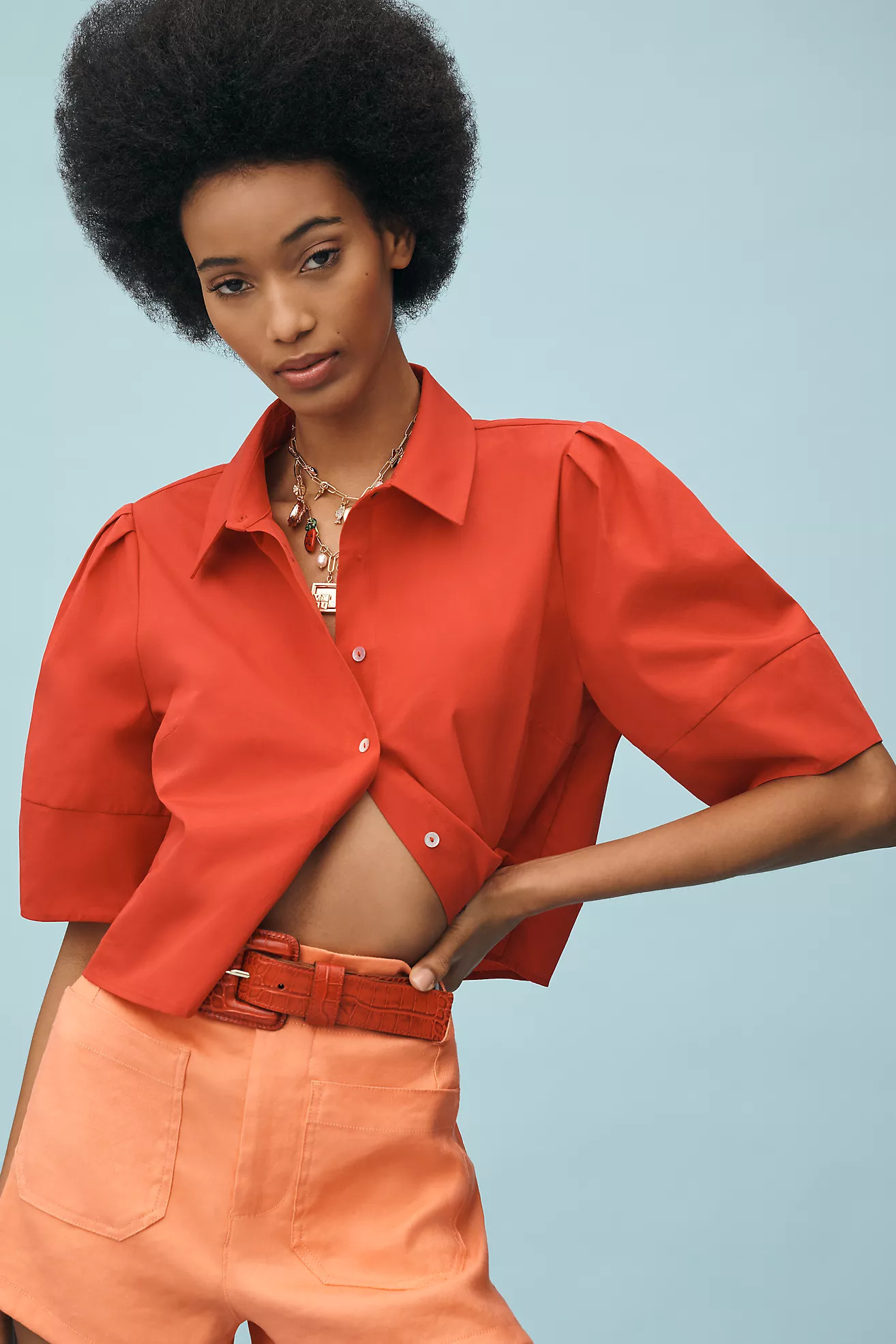 Maeve Lantern-Sleeve Blouse | Anthropologie (US)