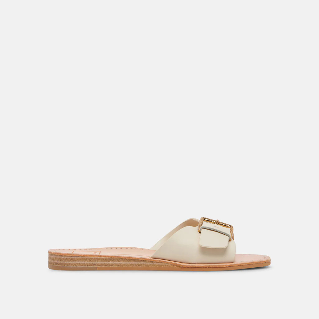 CABANA SANDALS IVORY LEATHER | DolceVita.com