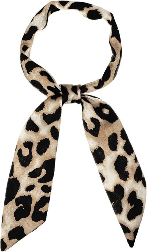 Allegra K Skinny Scarf Womens Thin Long Neckscarf Fashion Leopard Print Hairband Waistband Bag Ha... | Amazon (US)