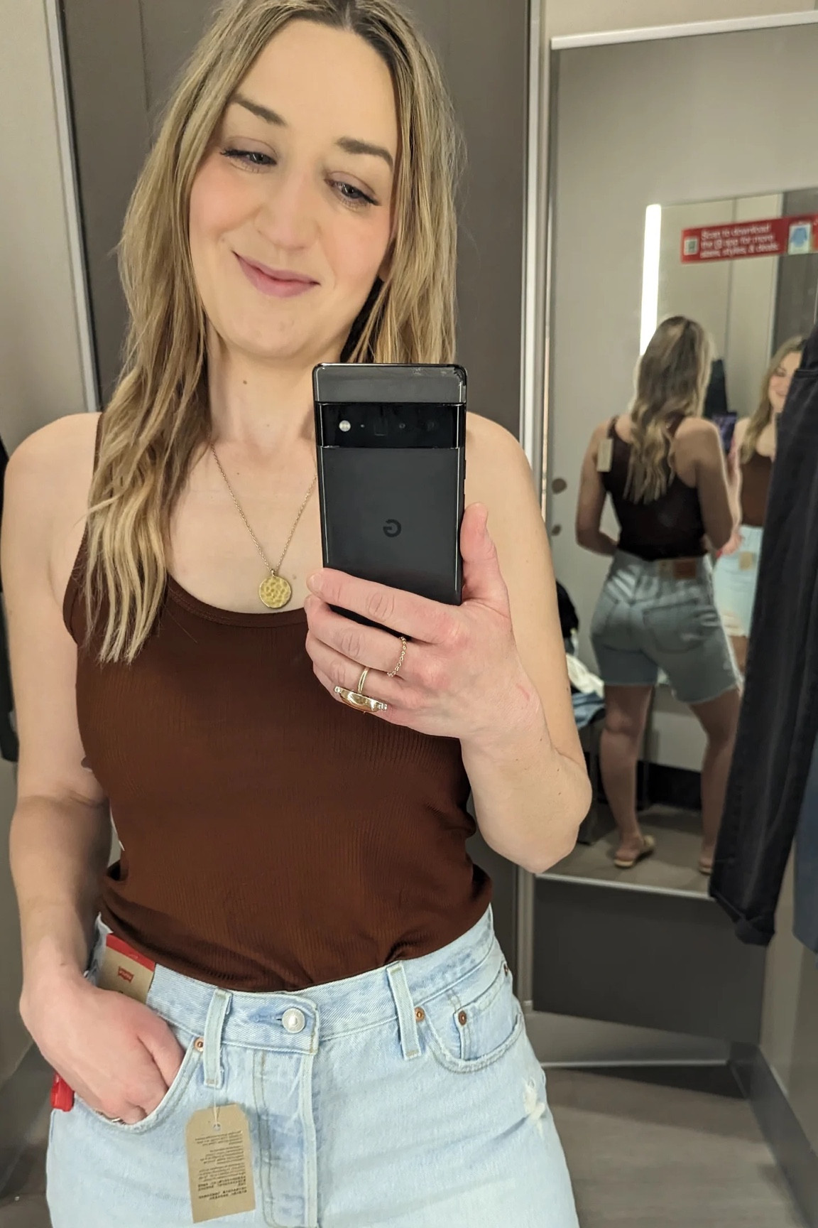 Levi blue jean shorts at Target! It’s so hard finding your correct size, so glad I can try before I buy! My review is that these are the perfect spring + summer short!

#LTKfit #LTKSeasonal #LTKstyletip