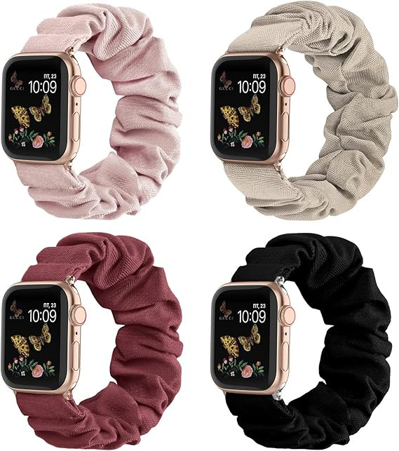 Recoppa Compatible for Apple Watch Band Scrunchie 38mm 40mm 41mm 42mm 44mm 45mm 46mm Cute Printed... | Amazon (US)