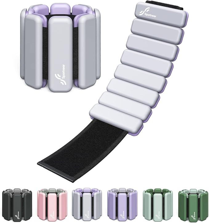 Sportneer Wrist & Ankle Weights - 1 Pair (1lb/2lb Each) | Adjustable Wearable Weights Silicone Wr... | Amazon (US)