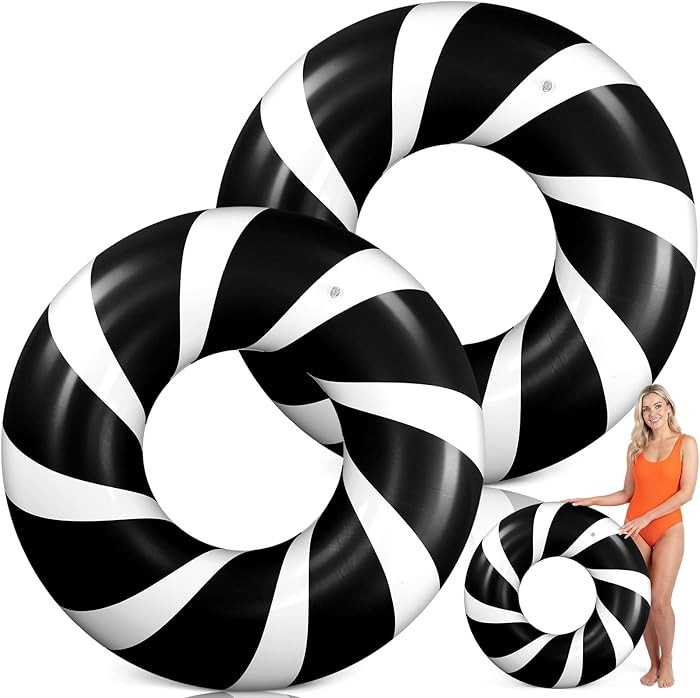 2 Pcs 47 Inch Large Inflatable Pool Floats Jumbo Swimming Ring Donut Float Tubes for Adult Size S... | Amazon (US)