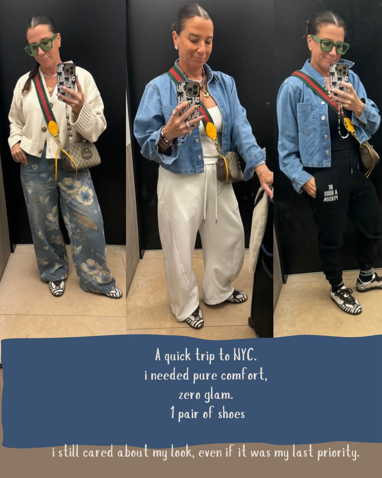 Visit to a friend filled with dr appointments and hanging at home- comfort was priority. Slicked back hair with comfy clothes can STILL look effortless and put together. These looks are good for hanging with friends, daily errands, and travel  

#LTKTravel #LTKOver40 #LTKStyleTip