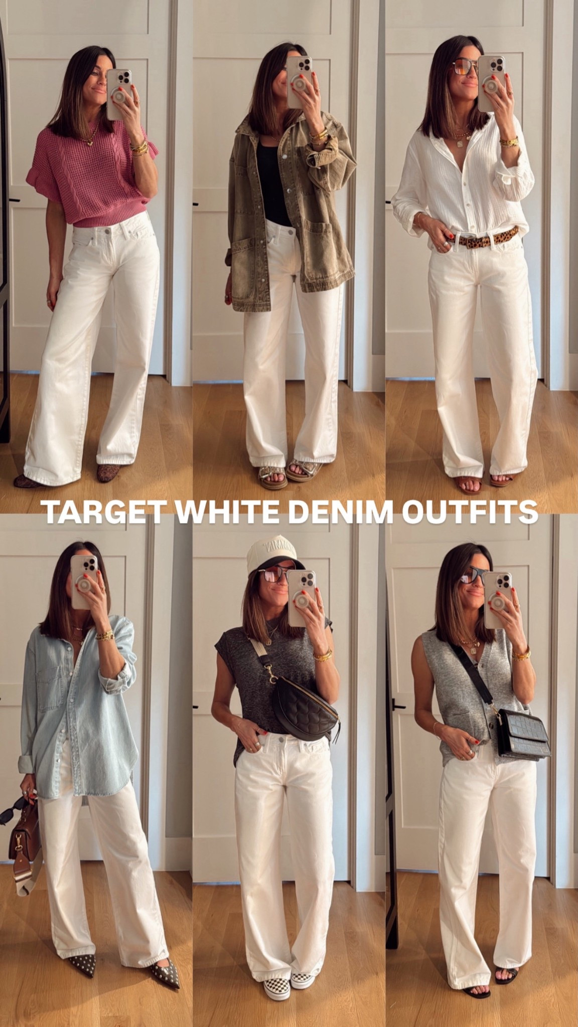 6 ways to style these $22 jeans for spring!🤩👏🏼 jeans run true to size, they hit about an inch below my bellybutton. 

wearing xs in the white button down and grey shirt sleeve top, and small in the chambray, jacket, pink top, and grey button down tank!

#LTKFindsUnder50 #LTKSaleAlert #LTKStyleTip
