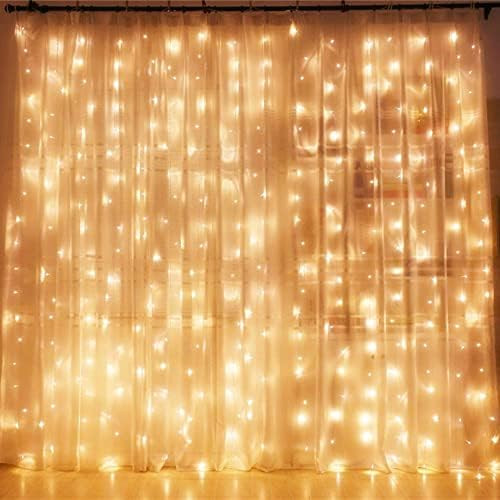 Twinkle Star 300 LED Window Curtain String Light Wedding Party Home Garden Bedroom Outdoor Indoor Wa | Amazon (US)