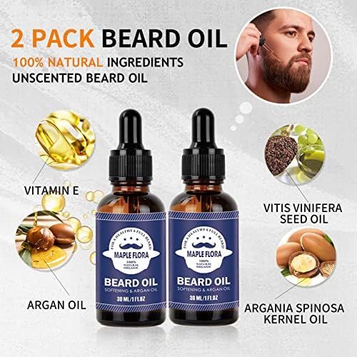 Beard Kit, Men’s Gifts Set w/Beard Conditioner, 2 Packs Beard Growth Oil, Beard Wash/Shampoo, B... | Amazon (US)