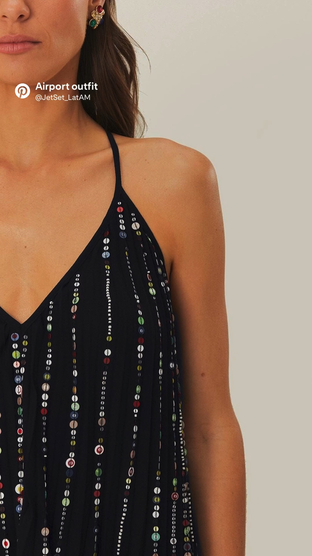 FARM RIO | Black Embroidered Stones Pleated Midi Dress