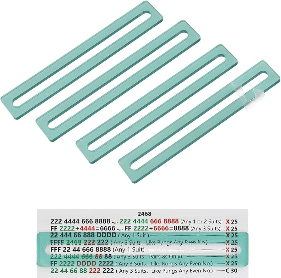 4PCS Mahjong Line Reader Mahjong Line Finder Acrylic MAHJ Card Line Guide | Amazon (US)