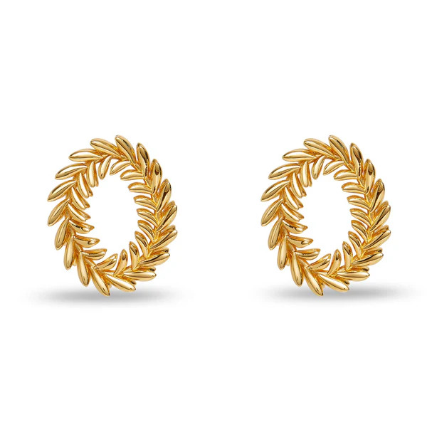 GOLD OVAL WREATH EARRINGS | LELE SADOUGHI