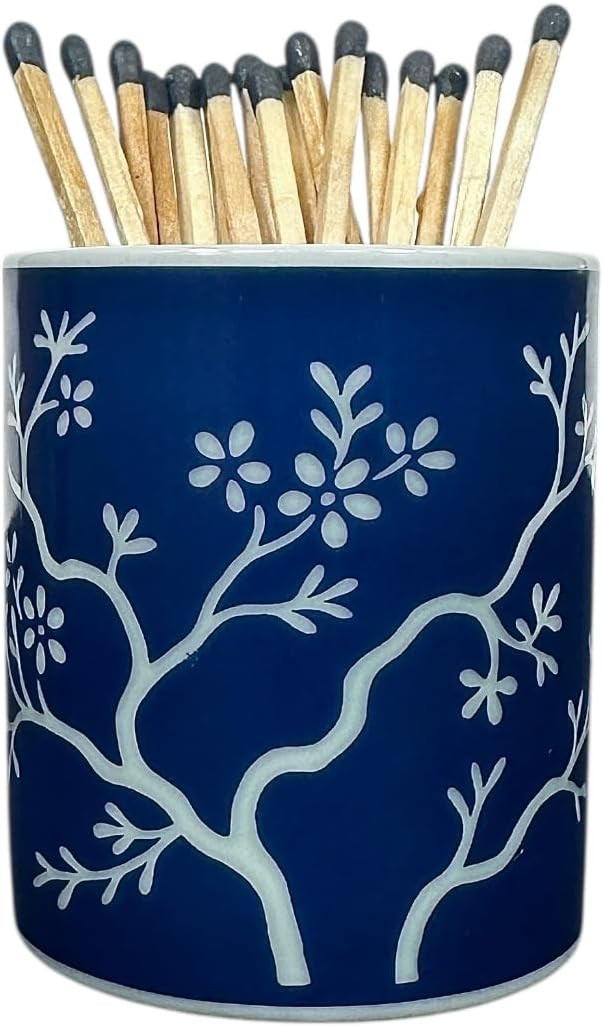 Hapton House Chinoiserie Long Match Holder with Striker – Tall Design for 3", 4", 5" Matches ... | Amazon (US)
