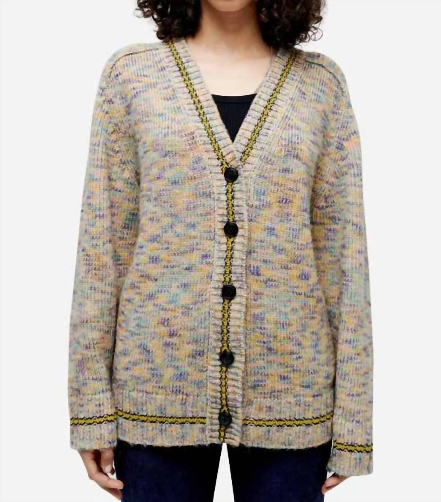 90S Oversized Cardigan In Rainbow Multi | Shop Simon