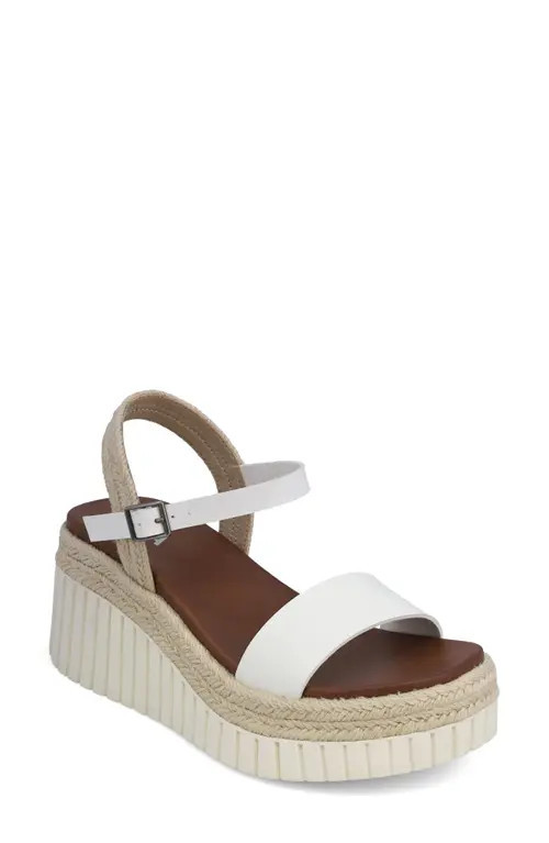 MIA Yanis Ankle Strap Platform Wedge Sandal in White at Nordstrom, Size 9.5 | Nordstrom
