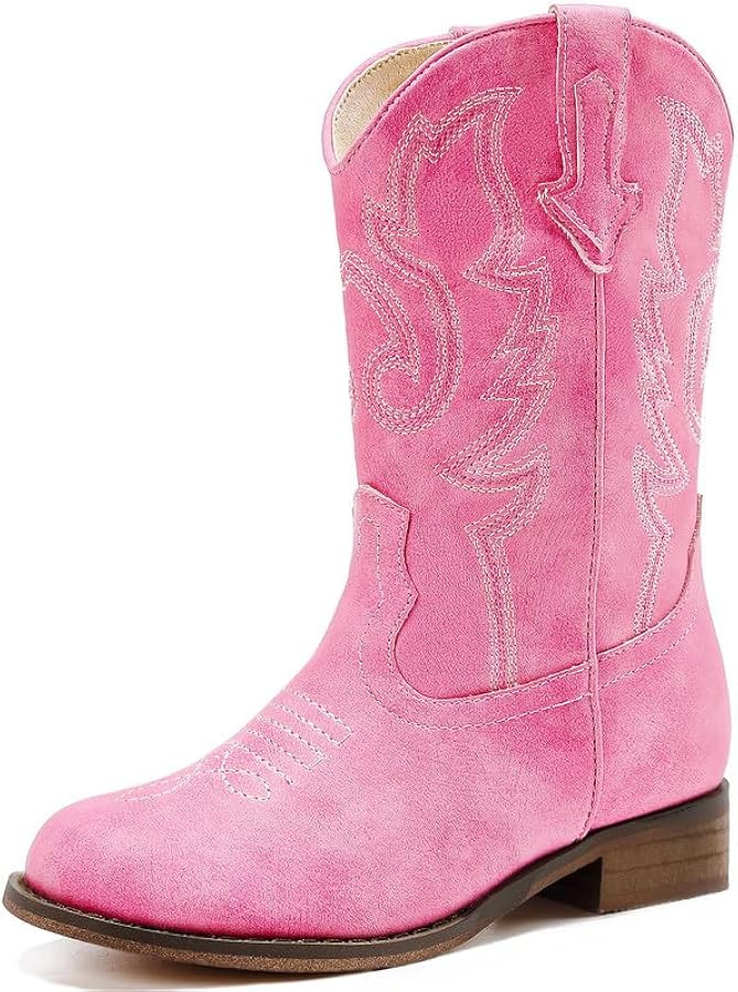Girls Cowgirl Boots Unisex-Child Mid Calf Glitter Toddler Cowboy Boot Little Big Kids Western Rid... | Amazon (US)