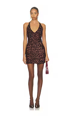 SNDYS Asher Sequin Mini Dress in Chocolate from Revolve.com | Revolve Clothing (Global)