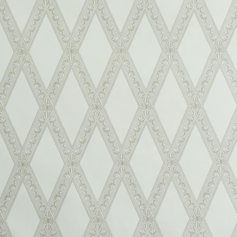 Schumacher Les Losanges Toile Stone Wallpaper | DecoratorsBest