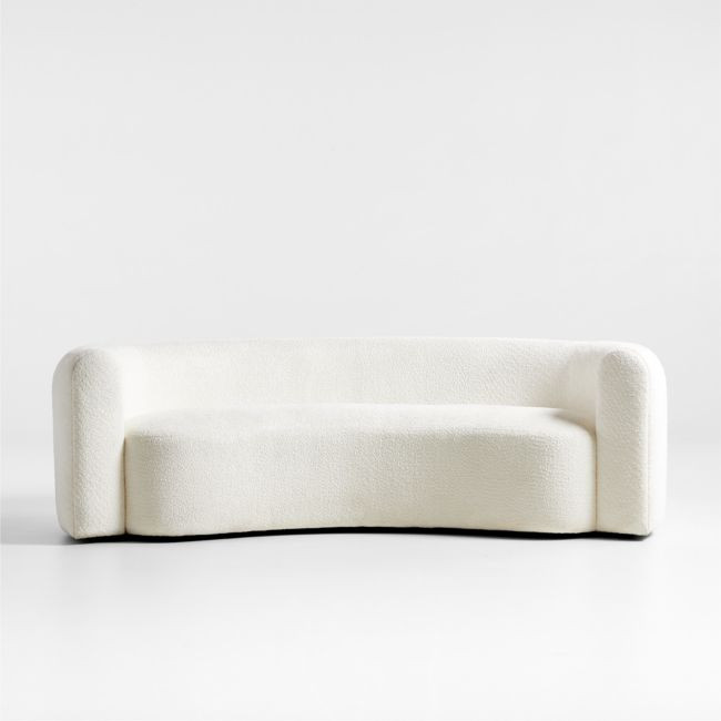Hugger Curved Boucle Sofa by Leanne Ford | Crate & Barrel