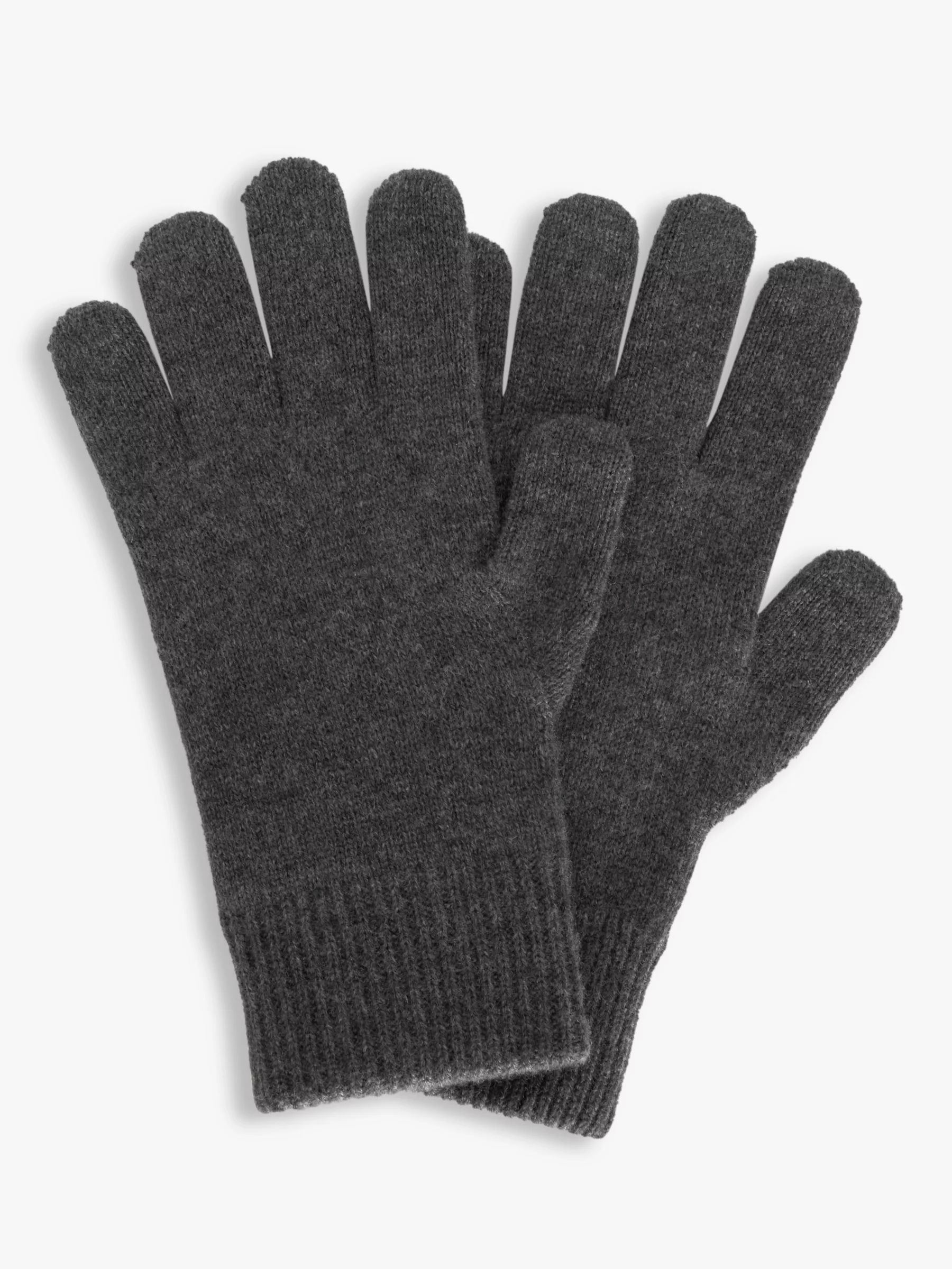 John Lewis Cashmere Gloves, Charcoal | John Lewis (UK)