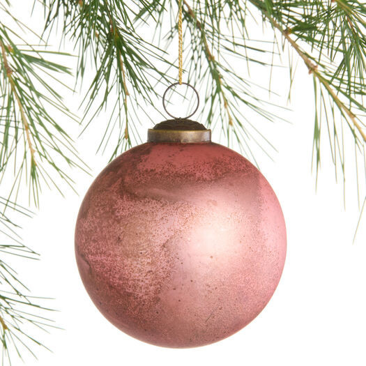 Antiqued Pink Glass Ball Ornament by World Market | World Market