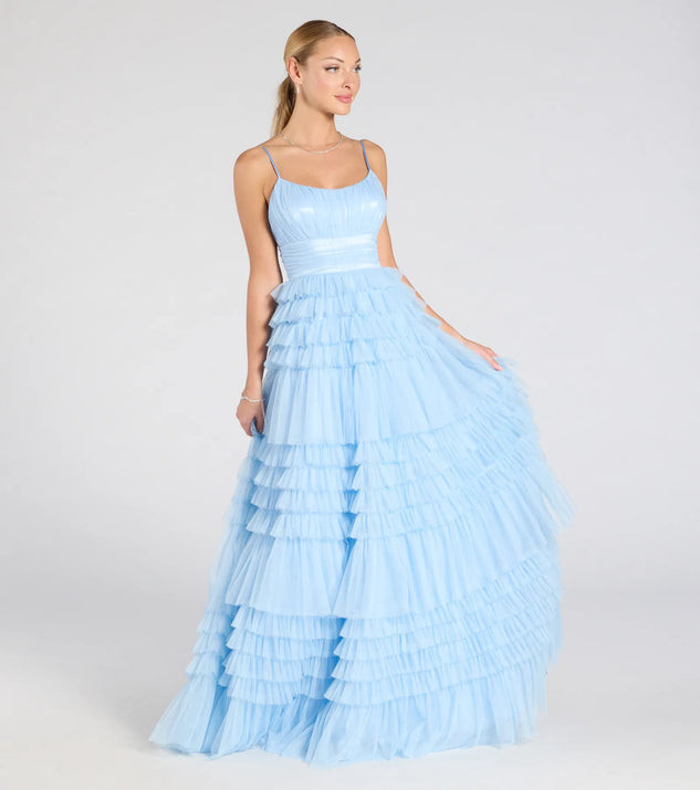 Elle Ruffled Tiered A-Line Formal Dress | Windsor Stores