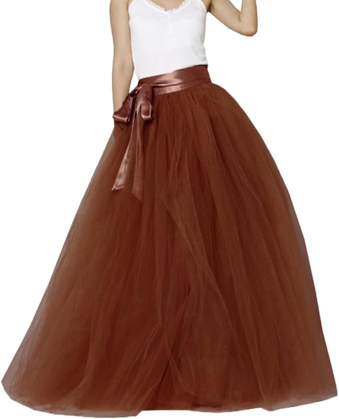 EllieHouse Womens Long Tutu Party Evening Tulle Skirt PC05 | Amazon (US)