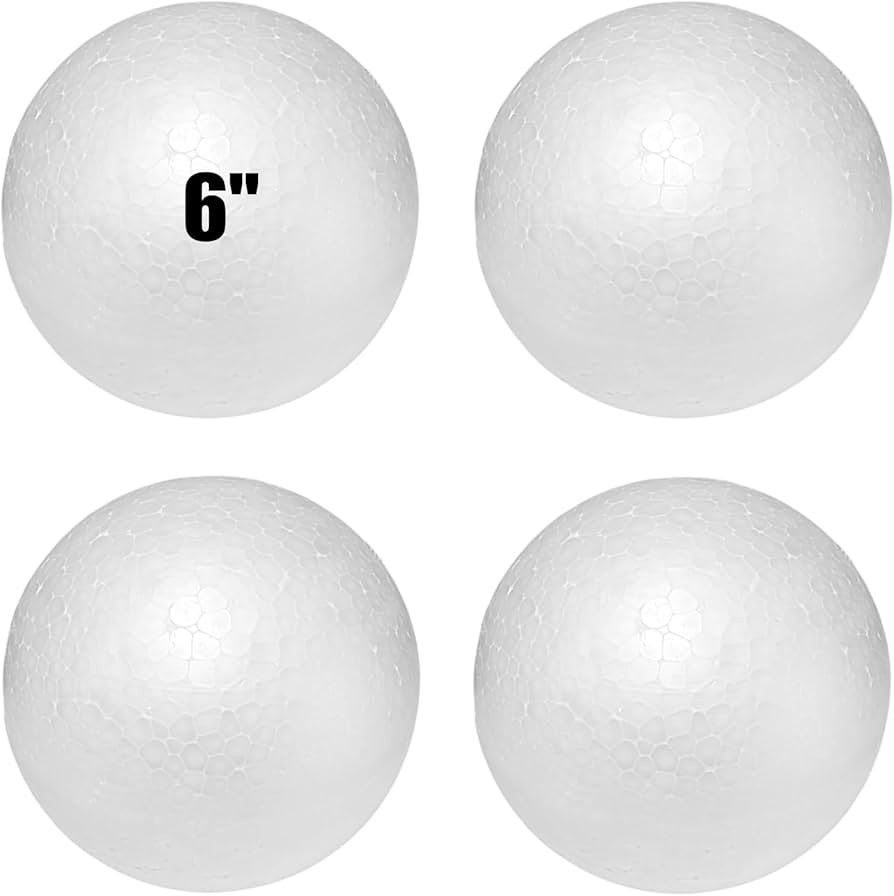 Styrofoam Balls 6 Inch,4PC Large White Foam Balls for Crafts, DIY Craft Giant Foam Balls for Home... | Amazon (US)