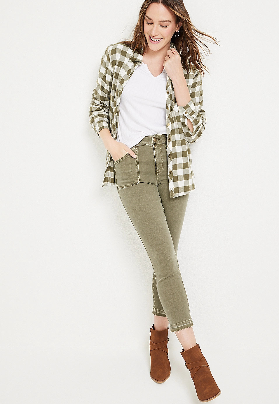 Cabin Plaid Button Up Shirt | Maurices