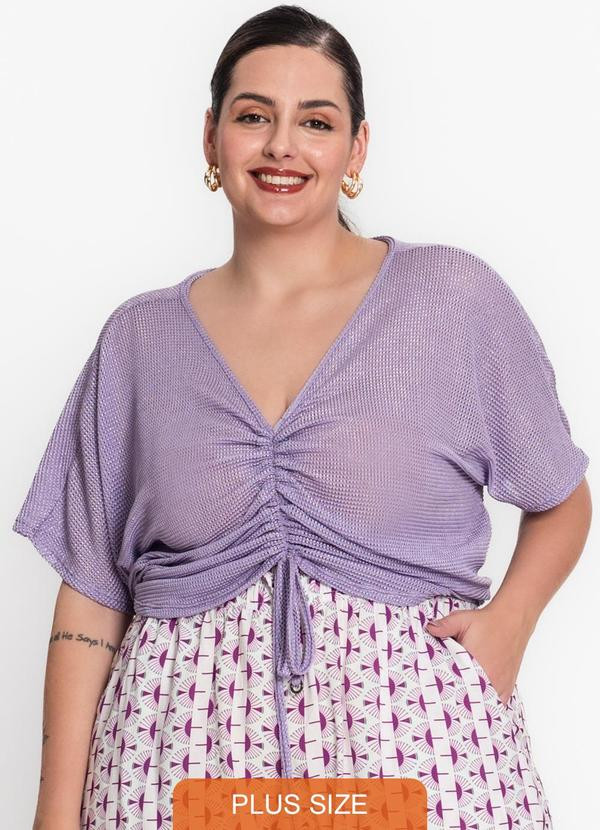 Secret Glam - Blusa Plus Size Malha Screen Shiny Roxo | Posthaus (BR)