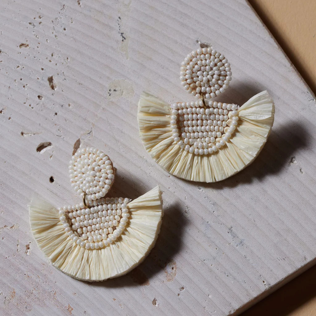 Raffia Statement Earrings | Nickel and Suede