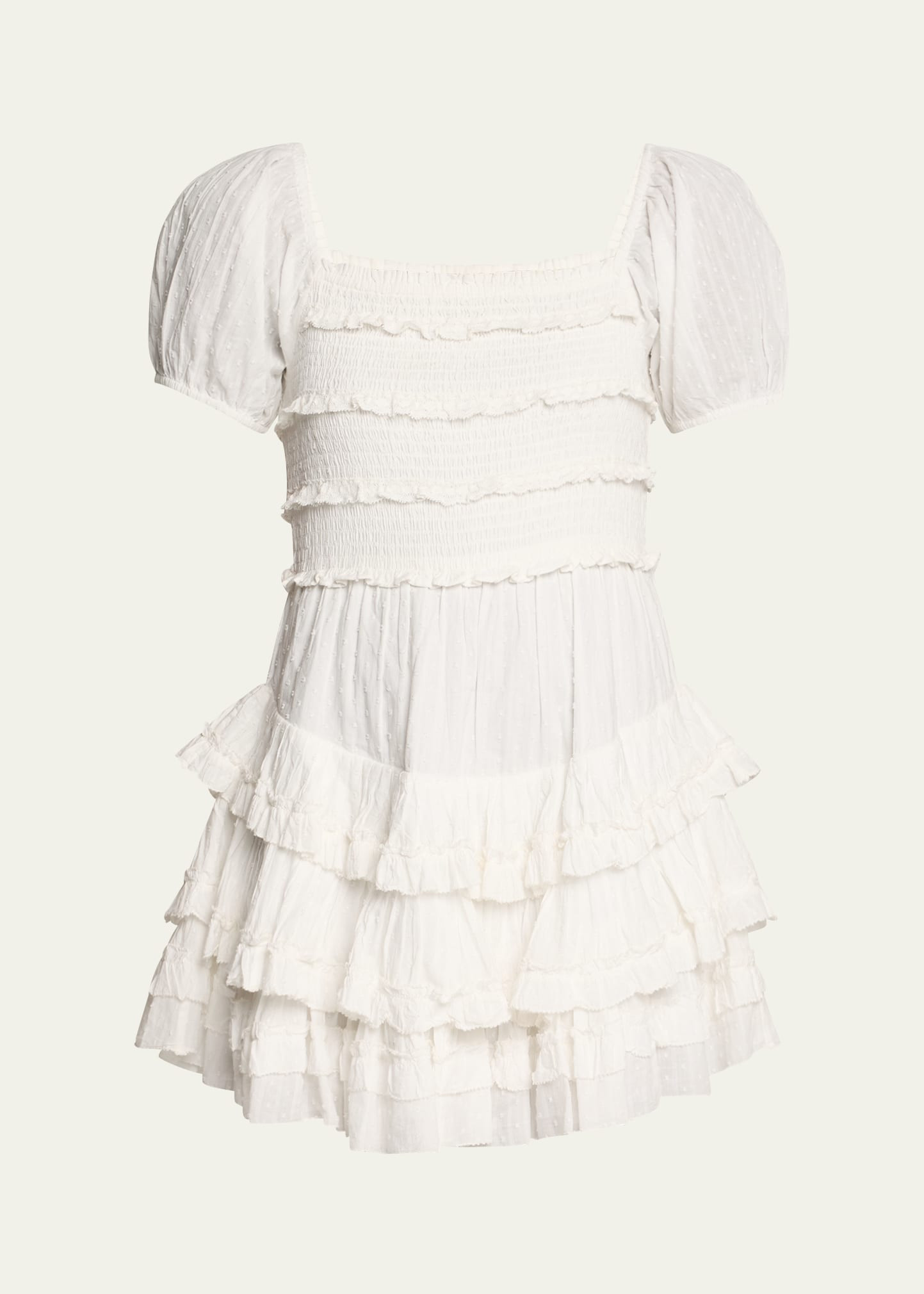 LoveShackFancy Fellows Cotton Ruffle Mini Dress | Bergdorf Goodman