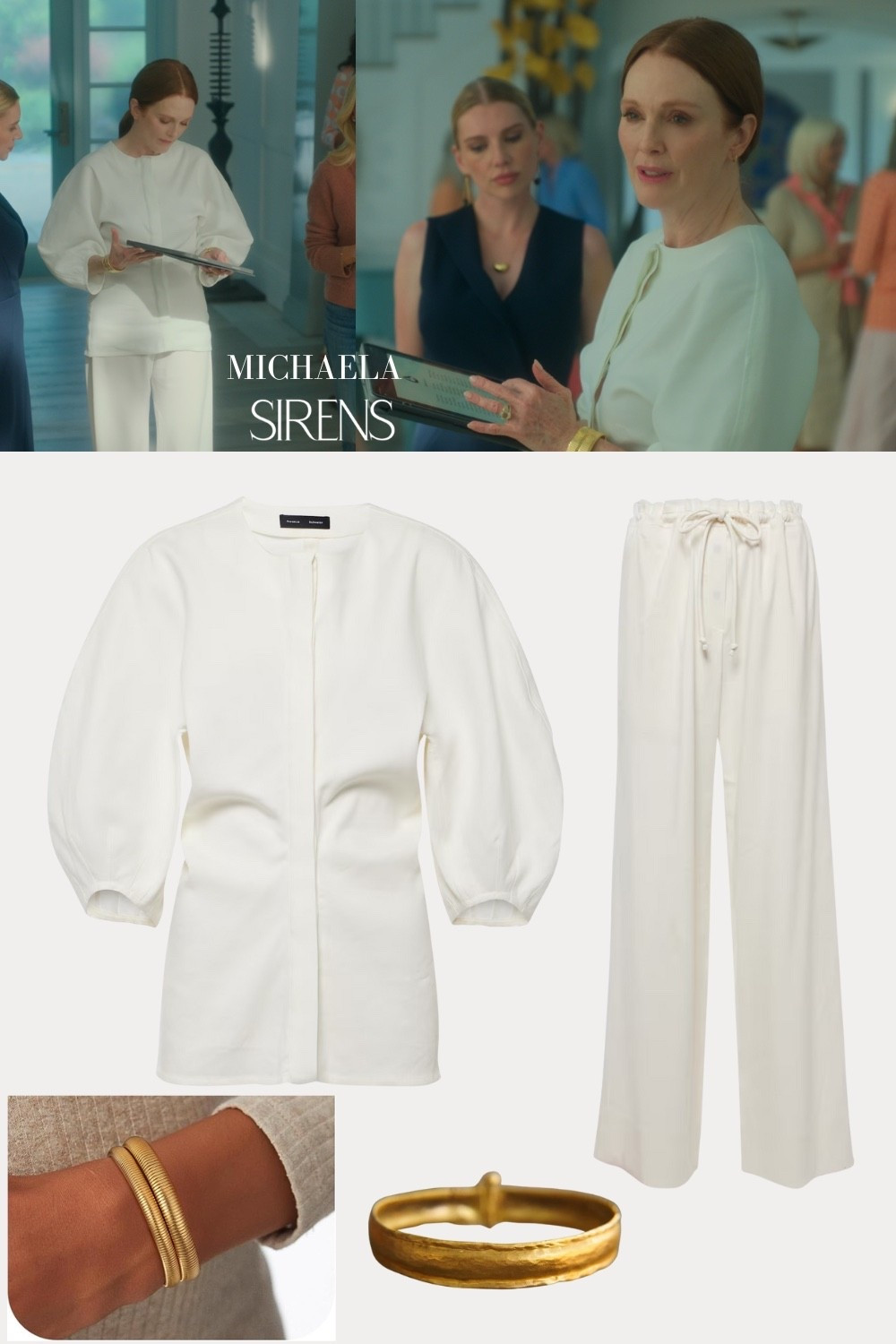 Netflix Sirens: Michaela’s all white pants and top

#LTKStyleTip