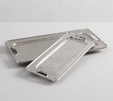 Addison Silver Rectangle Tray | Pottery Barn (US)