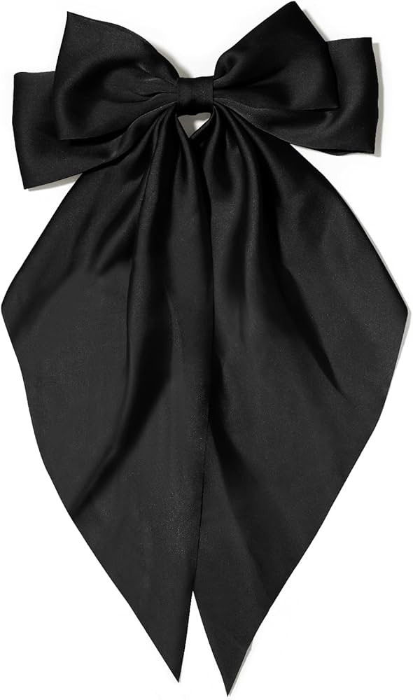 Big Hair Bows for Women: Silky Satin Hair Clips with Long Tails, Cute Ribbons and Coquette Barret... | Amazon (US)
