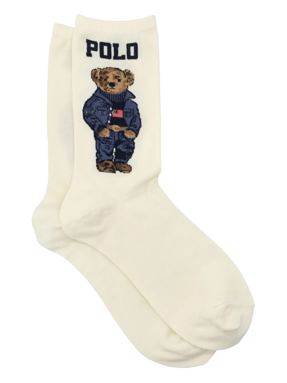 Polo Ralph Lauren Signature Bear motif socks - Neutrals | Farfetch Global