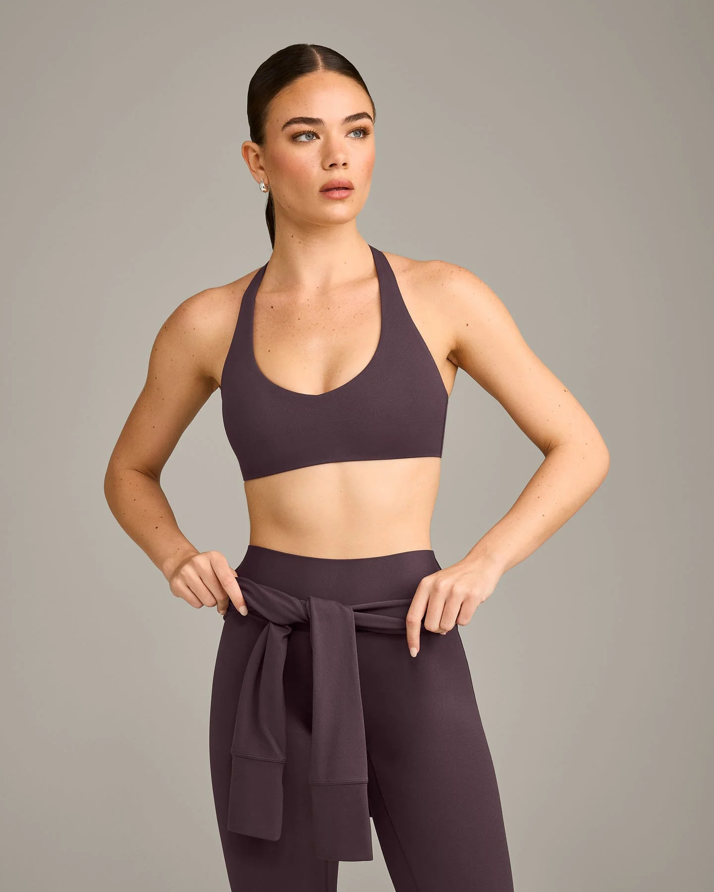 SoftMotion™ Bralette with Grey Logo 
 Dark Umber Brown | Oner Active (UK / US)