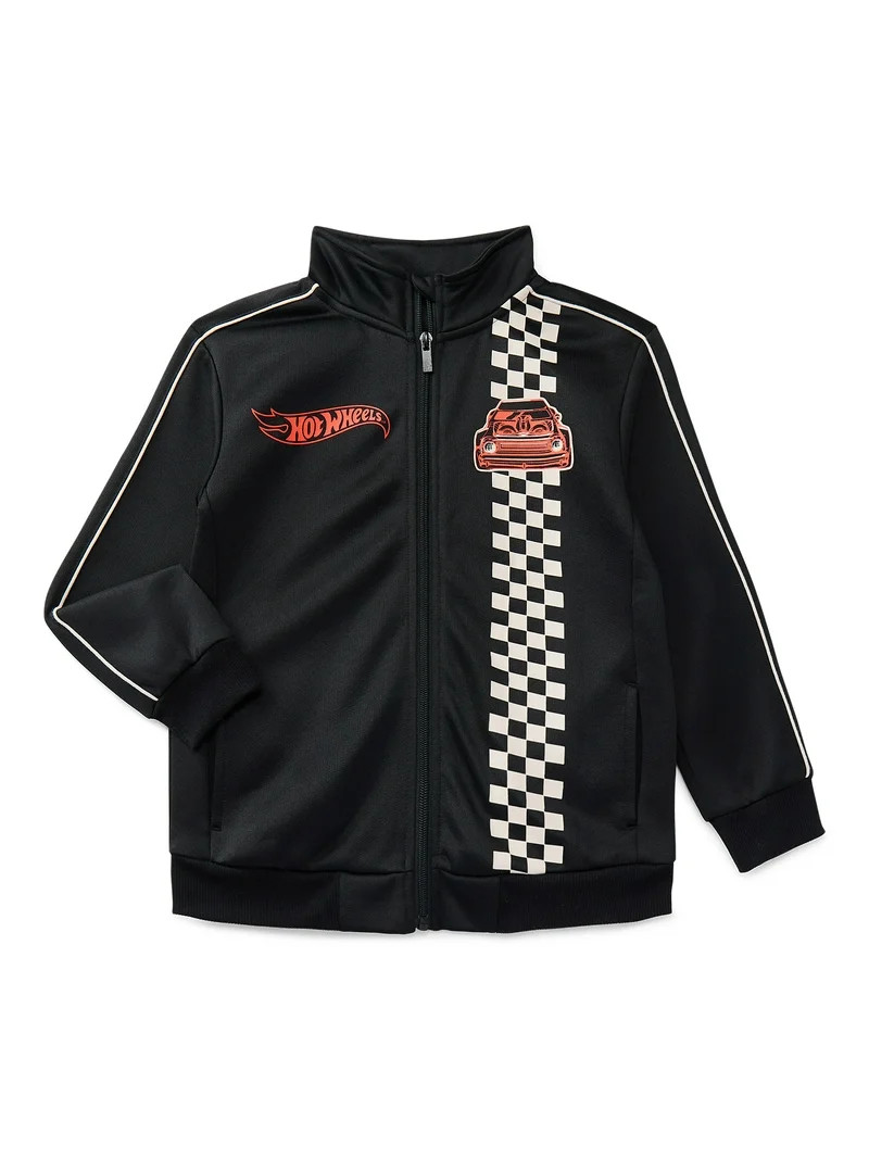 Hot Wheels Boys Graphic Zip Track Jacket, Midweight, Sizes 4-18 - Walmart.com | Walmart (US)