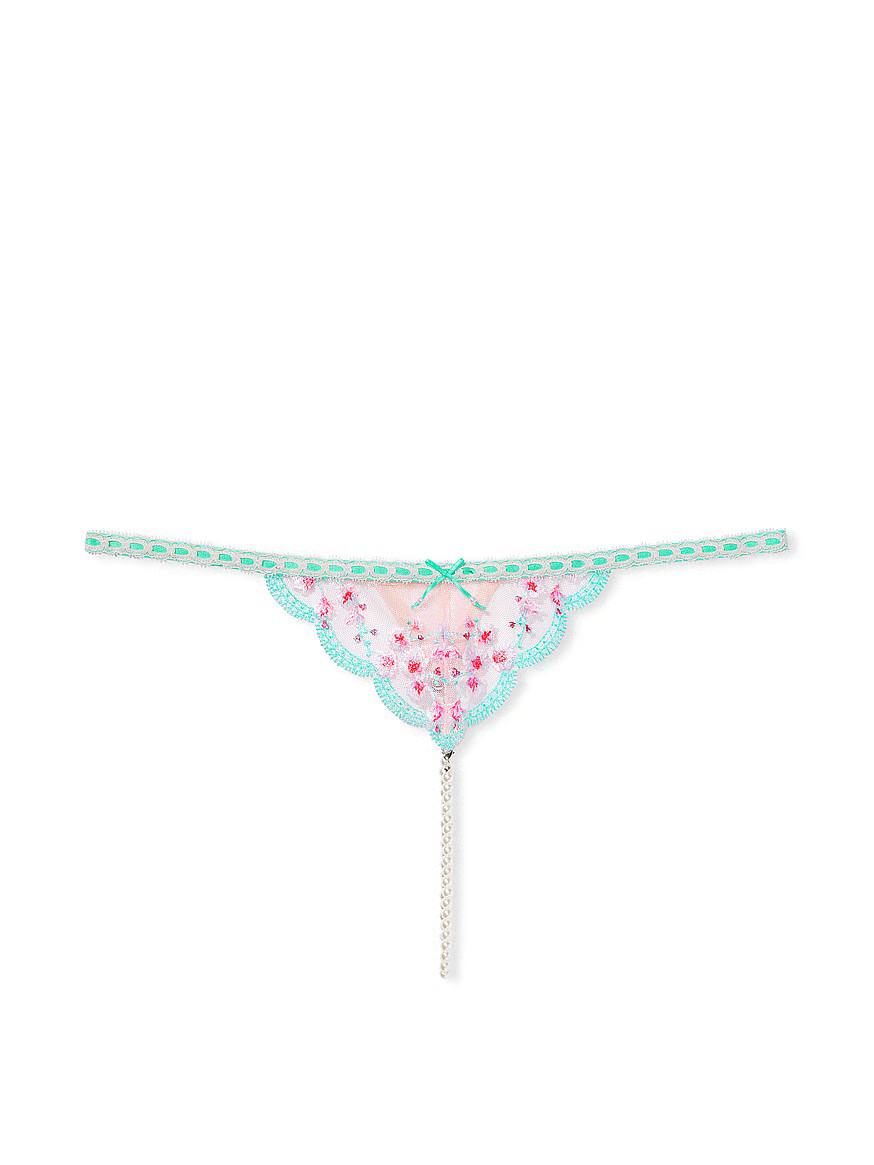 Cherry Blossom Embroidery Pearl Strand V-String Panty | Victoria's Secret (US / CA )
