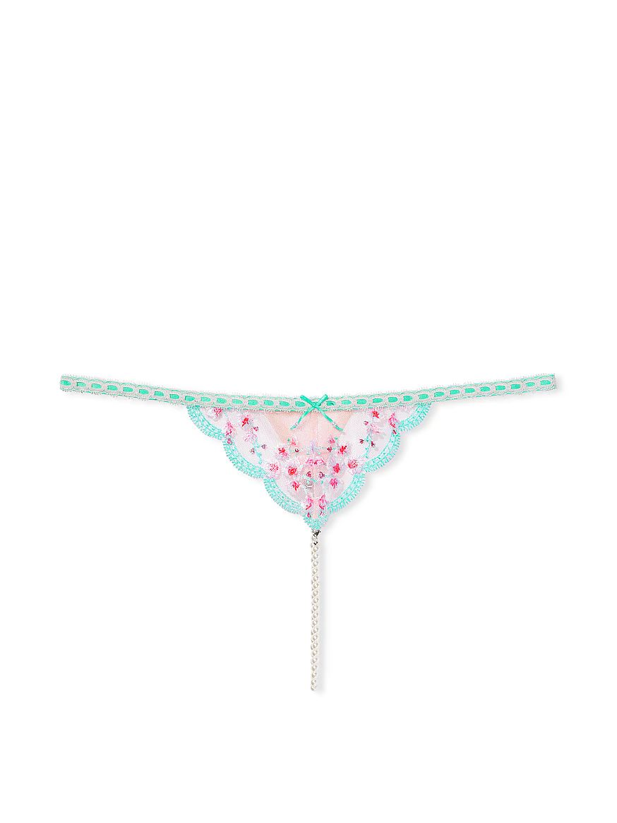 Cherry Blossom Embroidery Pearl Strand V-String Panty | Victoria's Secret (US / CA )