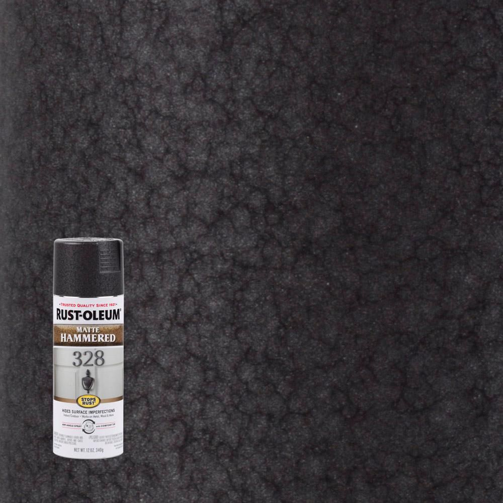 Rust-Oleum Stops Rust 12 oz. Hammered Matte Black Protective Spray Paint-300607 - The Home Depot | The Home Depot