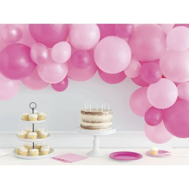 Way to Celebrate! Latex Balloon Arch Kit, Cheerful Pink, 40pcs - Walmart.com | Walmart (US)