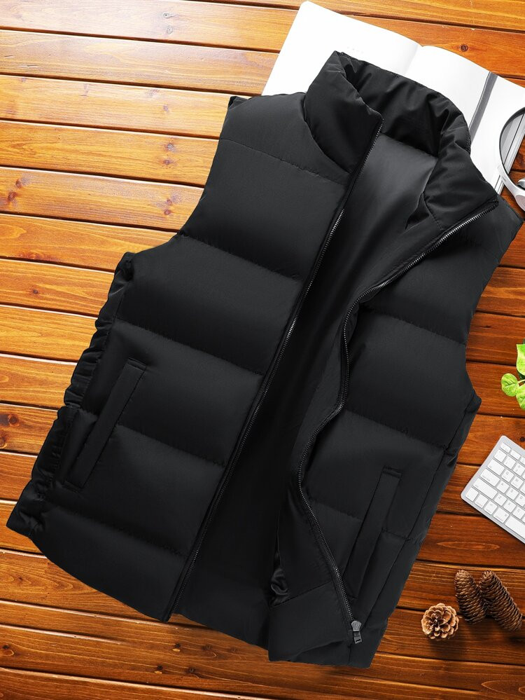 Men 1pc Zipper Front Vest Puffer Coat | SHEIN