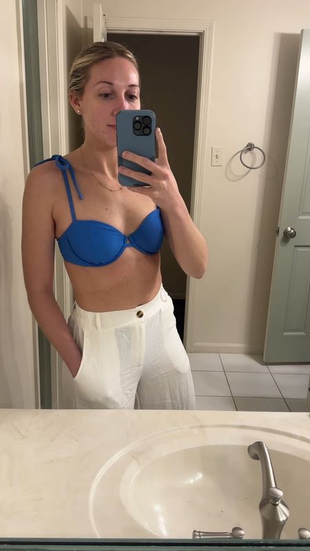 Love this Abercrombie swim suit! Got a small in the top. An Xs in the curve love moderate bottoms, and I’m wearing a small in these white elastic travel pants 

#LTKswim #LTKtravel #LTKfindsunder50