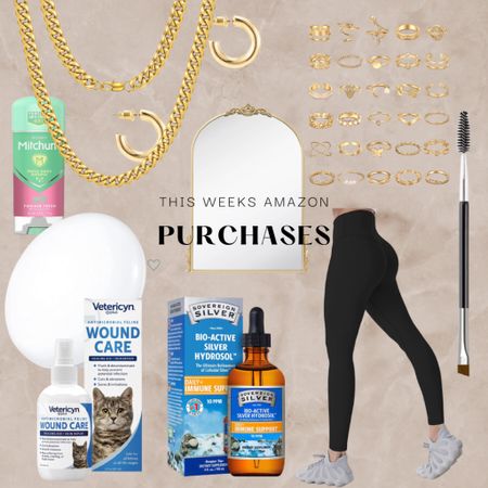 Gold jewelry, leggings, deodorant for pcos, eyebrow brush, kitty itch spray, immune support, mood light Amazon 

#LTKstyletip #LTKGiftGuide #LTKfamily