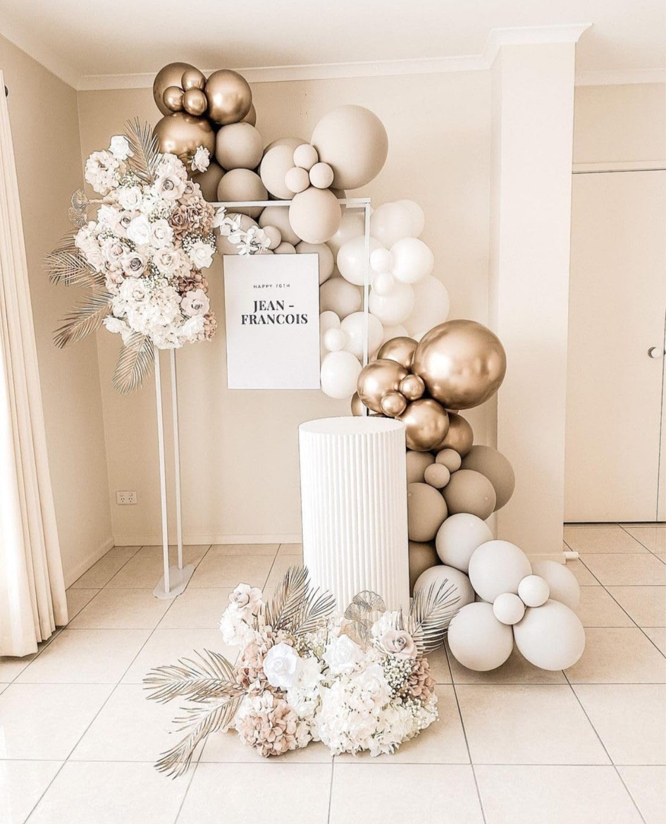 All neutral simple and elegant balloons arch kit champagne gold and white balloons 

#LTKHome #LTKParties #LTKStyleTip