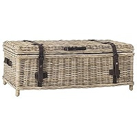 SAFAVIEH Home Collection Navarro White Rattan Coffee Table | Amazon (US)