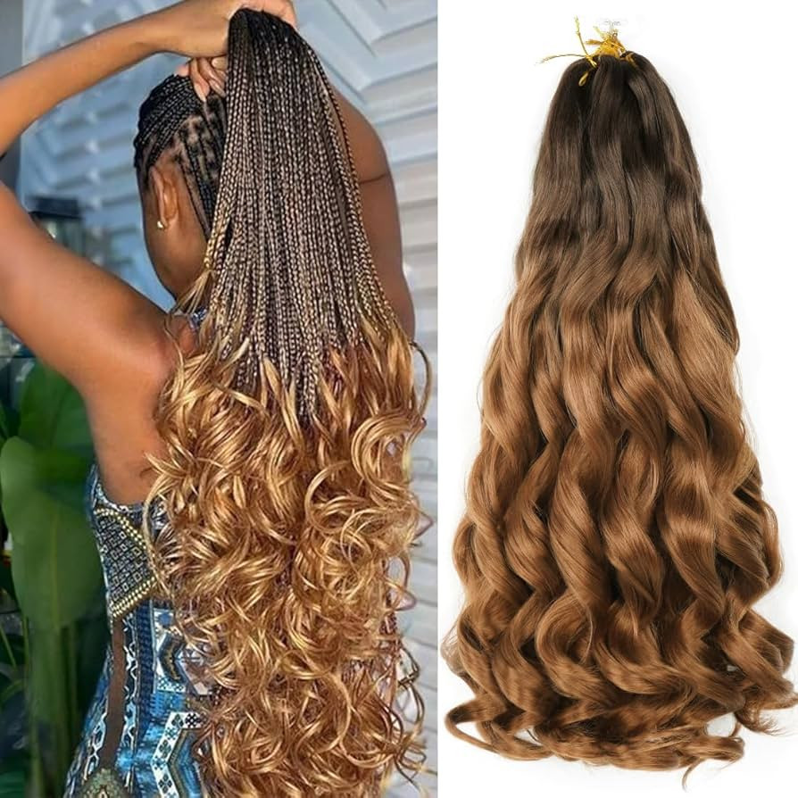 French Curl Braiding Hair 24 inch 6 Packs Loose Wave Bouncy Braiding Hair Pre Stretched 100/pack ... | Amazon (US)