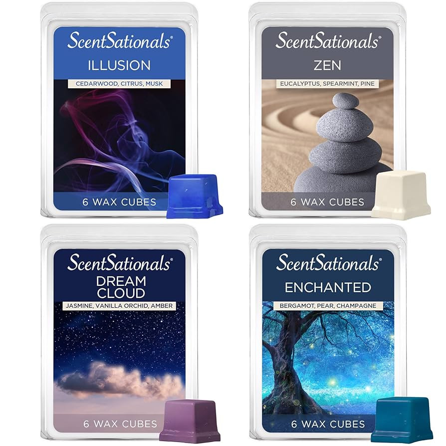 Scentsationals Wax Melts Moodscapes - Tranquility 4-Pack – Long Lasting Wax Cubes with Strong S... | Amazon (US)