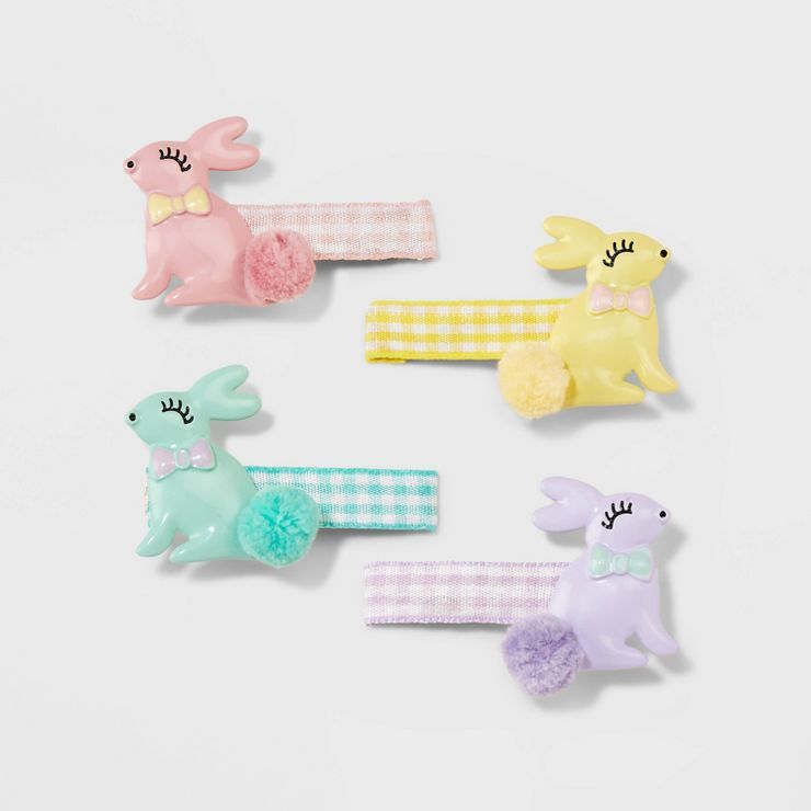 Girls' 4pk Pastel Easter Bunny Clips - Cat & Jack™ | Target
