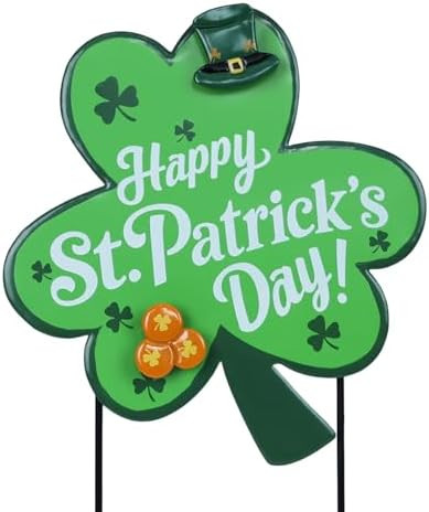 hogardeck St Patricks Day Decorations Outdoor, Shamrock Decorative Garden Stakes for St Patricks ... | Amazon (US)